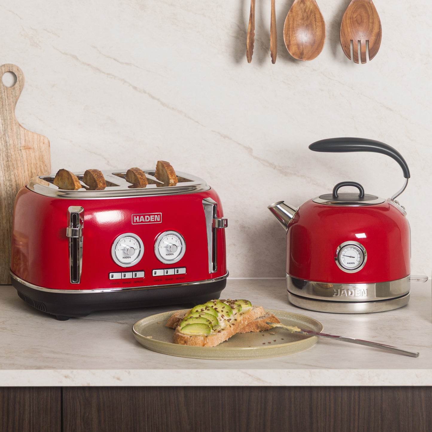 Haden Jersey Rectory Red Kettle and Toaster Bundle