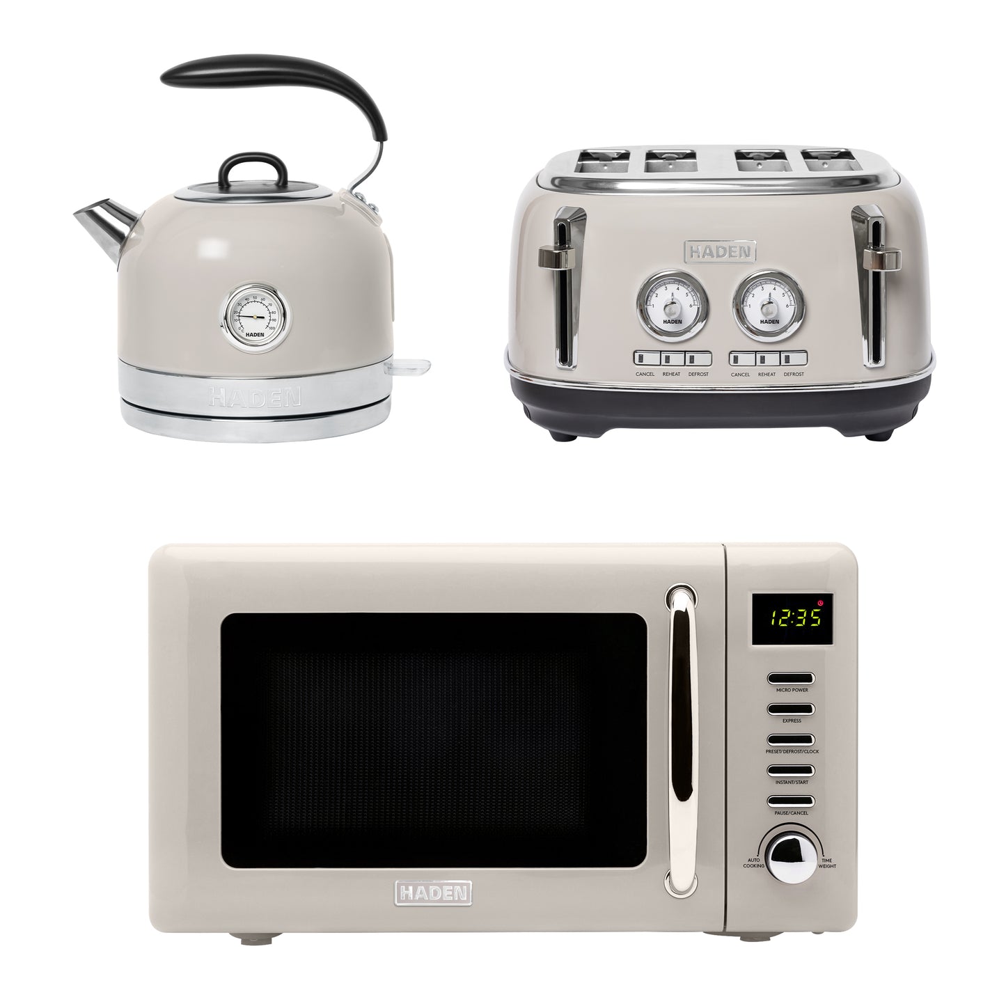 Haden Jersey Putty Kettle, Toaster and Microwave Bundle Bundle Haden