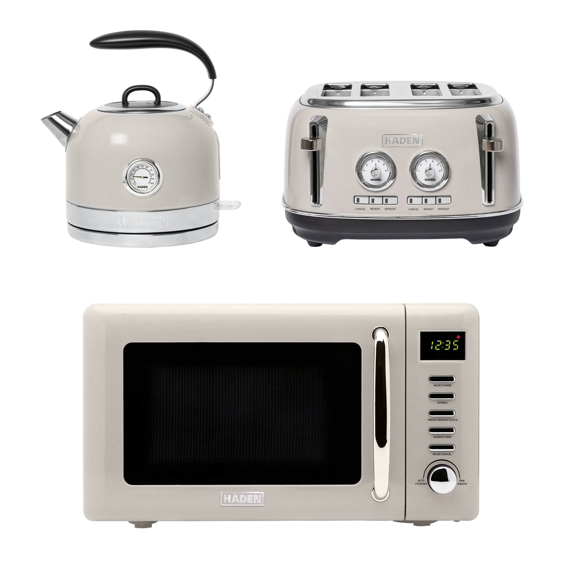 Haden Jersey Putty Kettle, Toaster and Microwave Bundle Bundle Haden