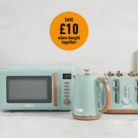 Haden Dorchester Bundle Kettle + Toaster + Microwave - Sage