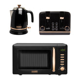 Haden Salcombe Black & Copper Kettle, Toaster and Microwave Bundle Bundle Haden