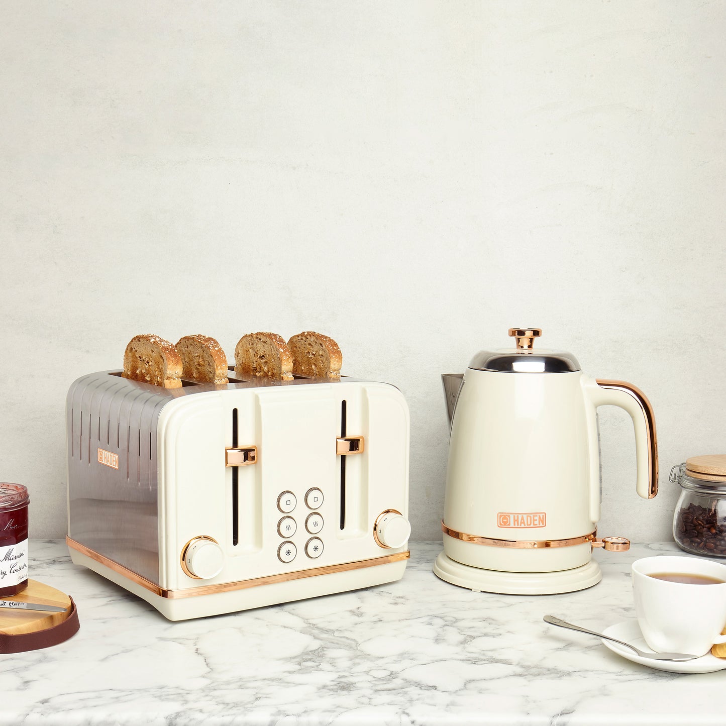 Haden Salcombe Cream and Copper 4 Slice Toaster