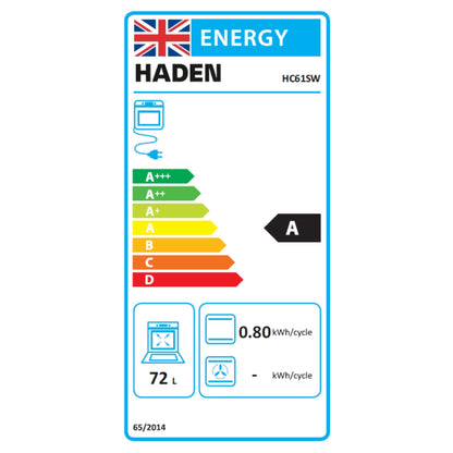 HC61SW 60cm Ceramic Single Oven Cookers Haden