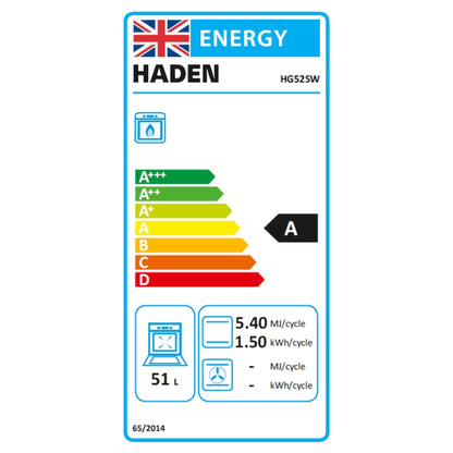 HG52SW 50cm Single Gas Oven Cookers Haden