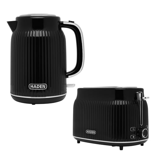 Haden York Kettle & Toaster Bundle - Black Bundle Haden