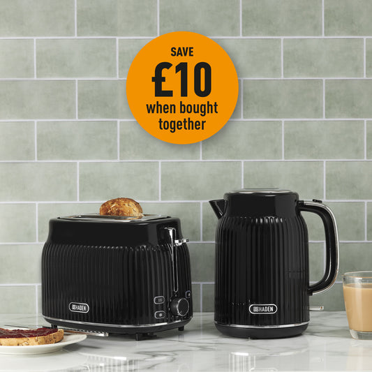 Haden York Kettle & Toaster Bundle - Black Bundle Haden