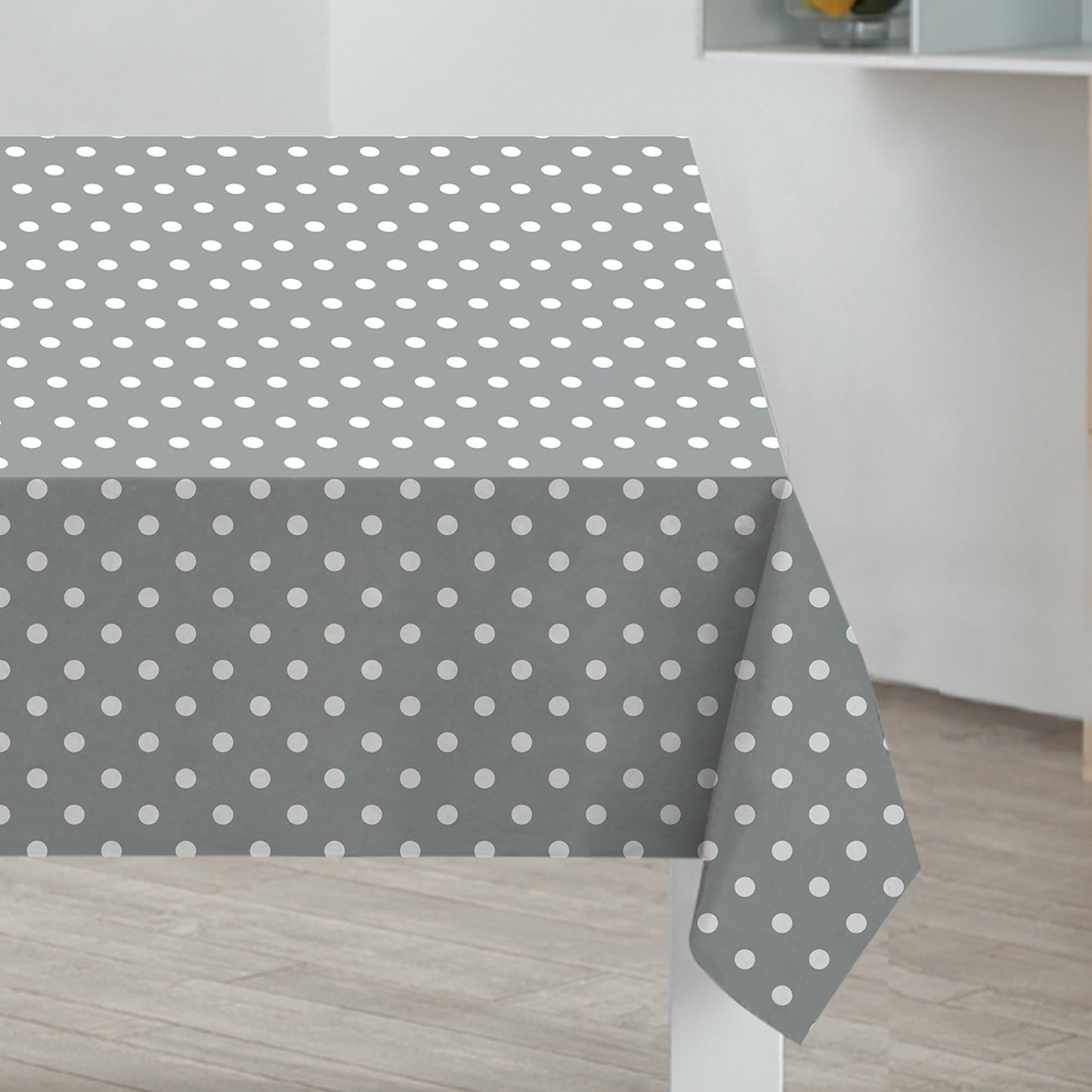 Grey Polka Dot PVC Tablecloth