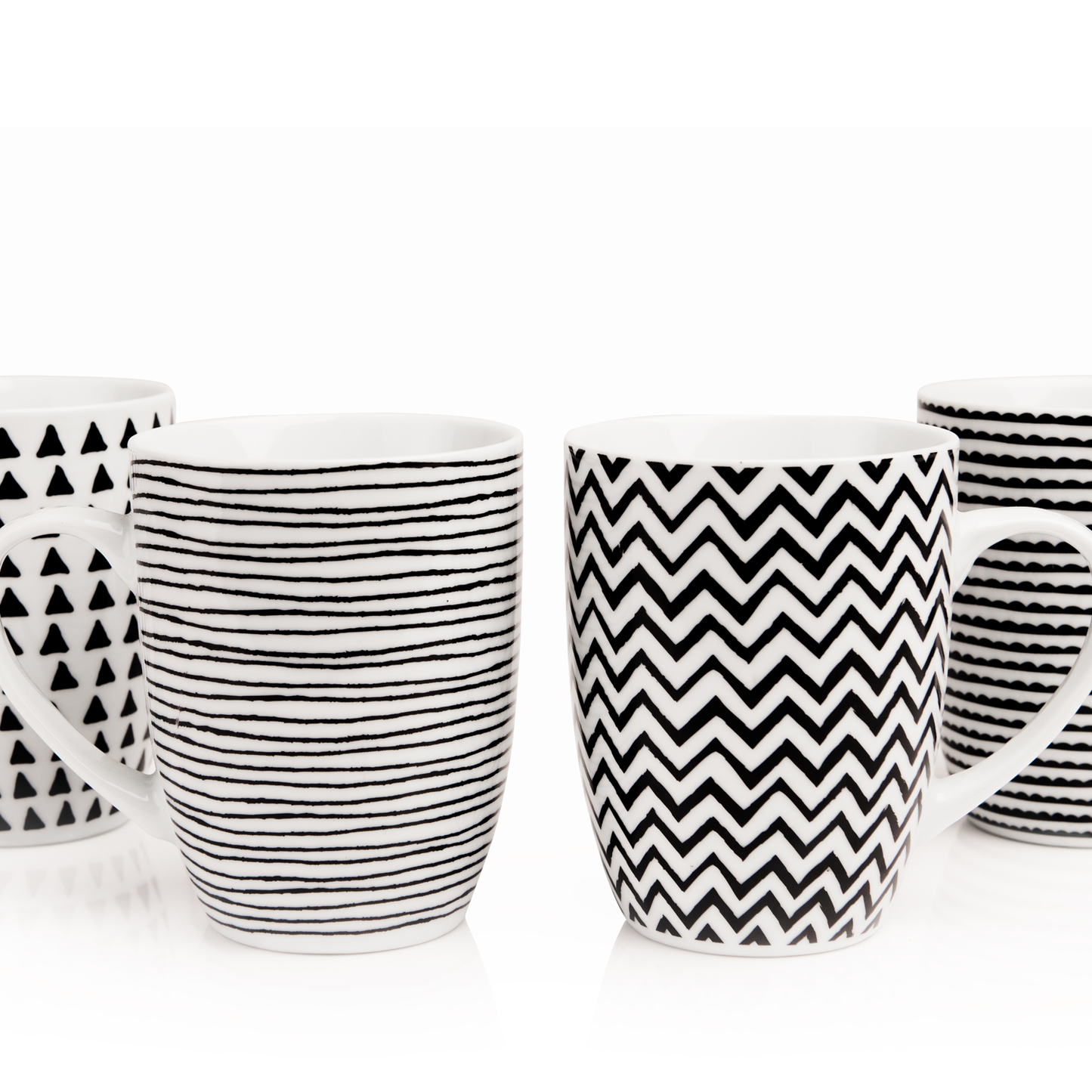 Geo Sketch Set of 4 Mugs Dining Sabichi Homewares Ltd