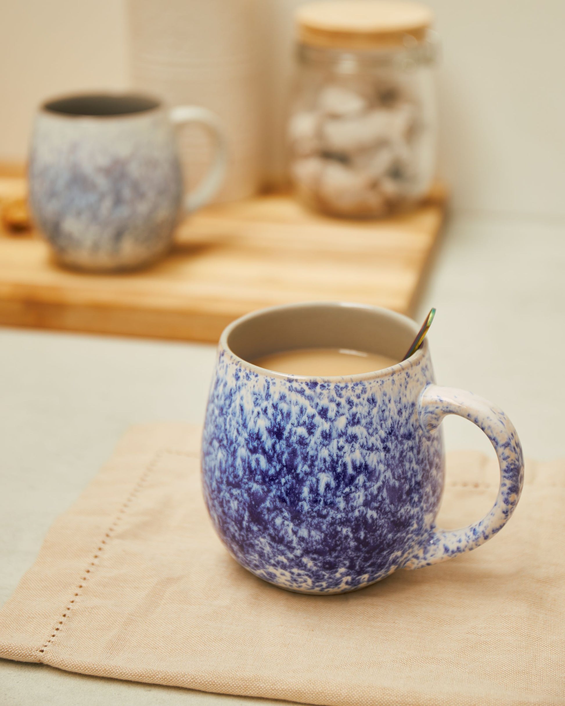 Pale Blue Ombre Reactive Stoneware Mug Dining Sabichi Homewares Ltd