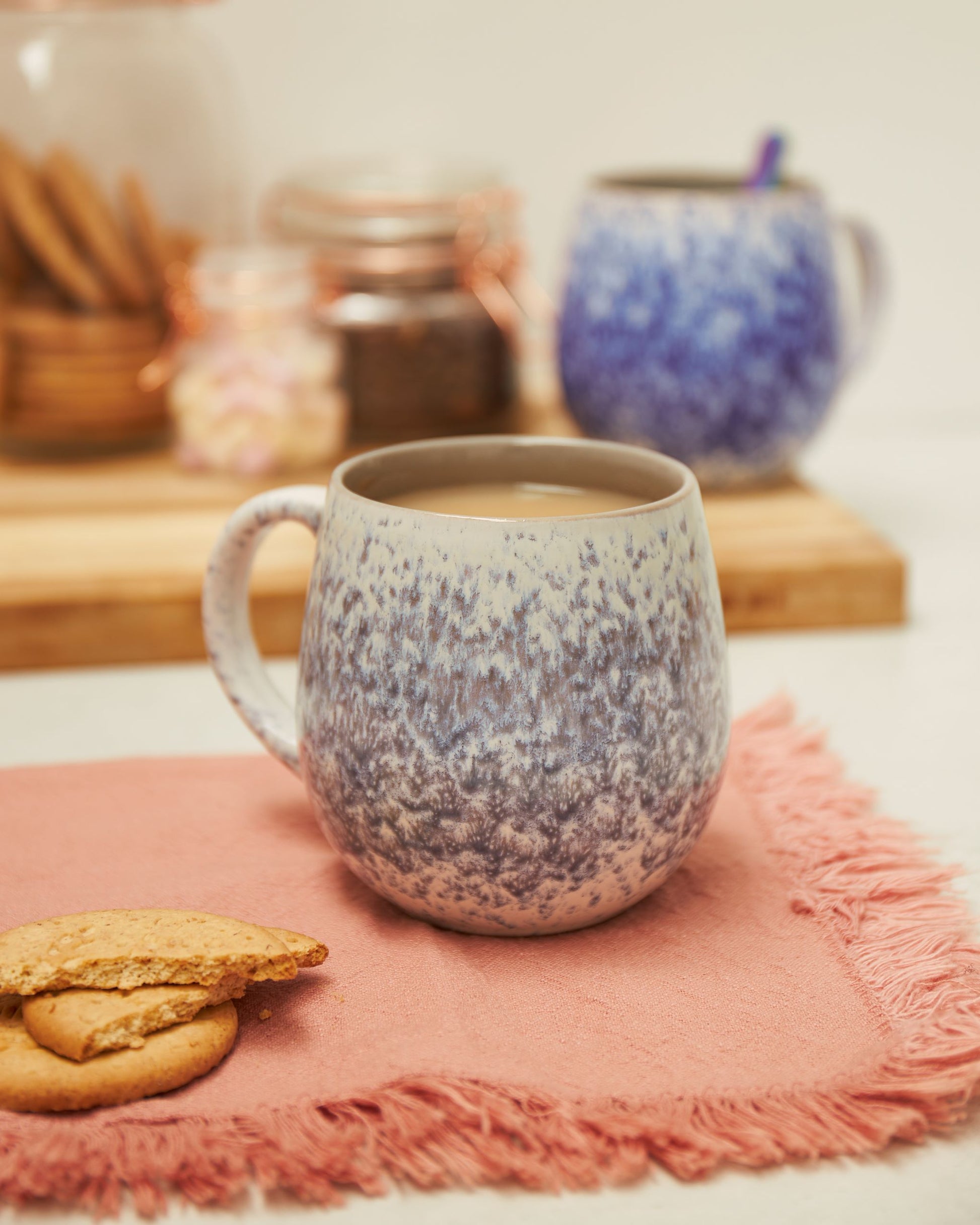 Pale Grey Ombre Reactive Stoneware Mug Dining Sabichi Homewares Ltd