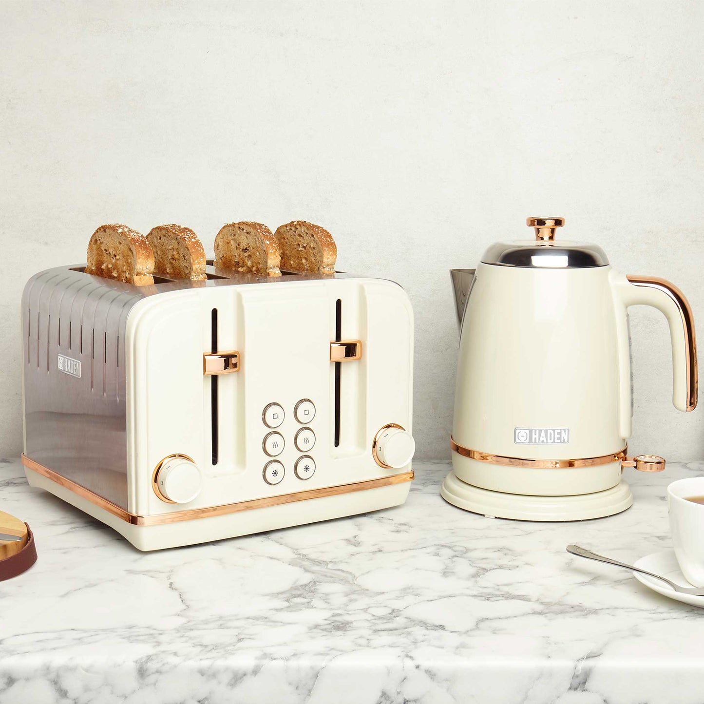 Haden Salcombe Cream and Copper 4 Slice Toaster