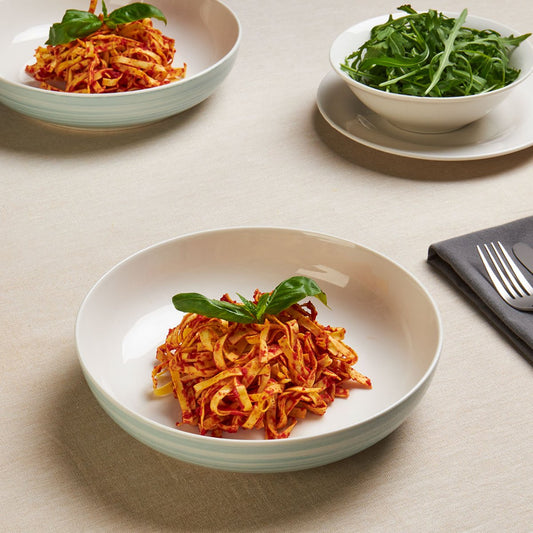 Green Swirl 4pc Pasta Bowl Set
