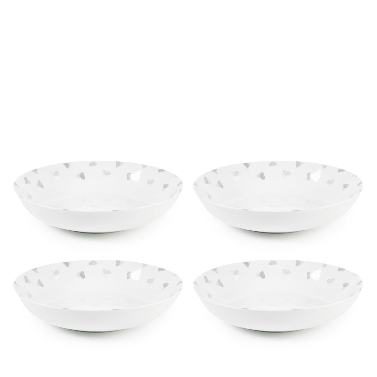 Watercolour Hearts Set of 4 Pasta Bowls