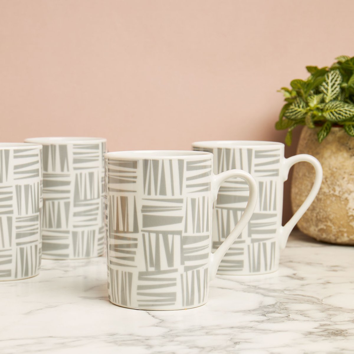 Brooklyn Set of 4 Grey Mugs