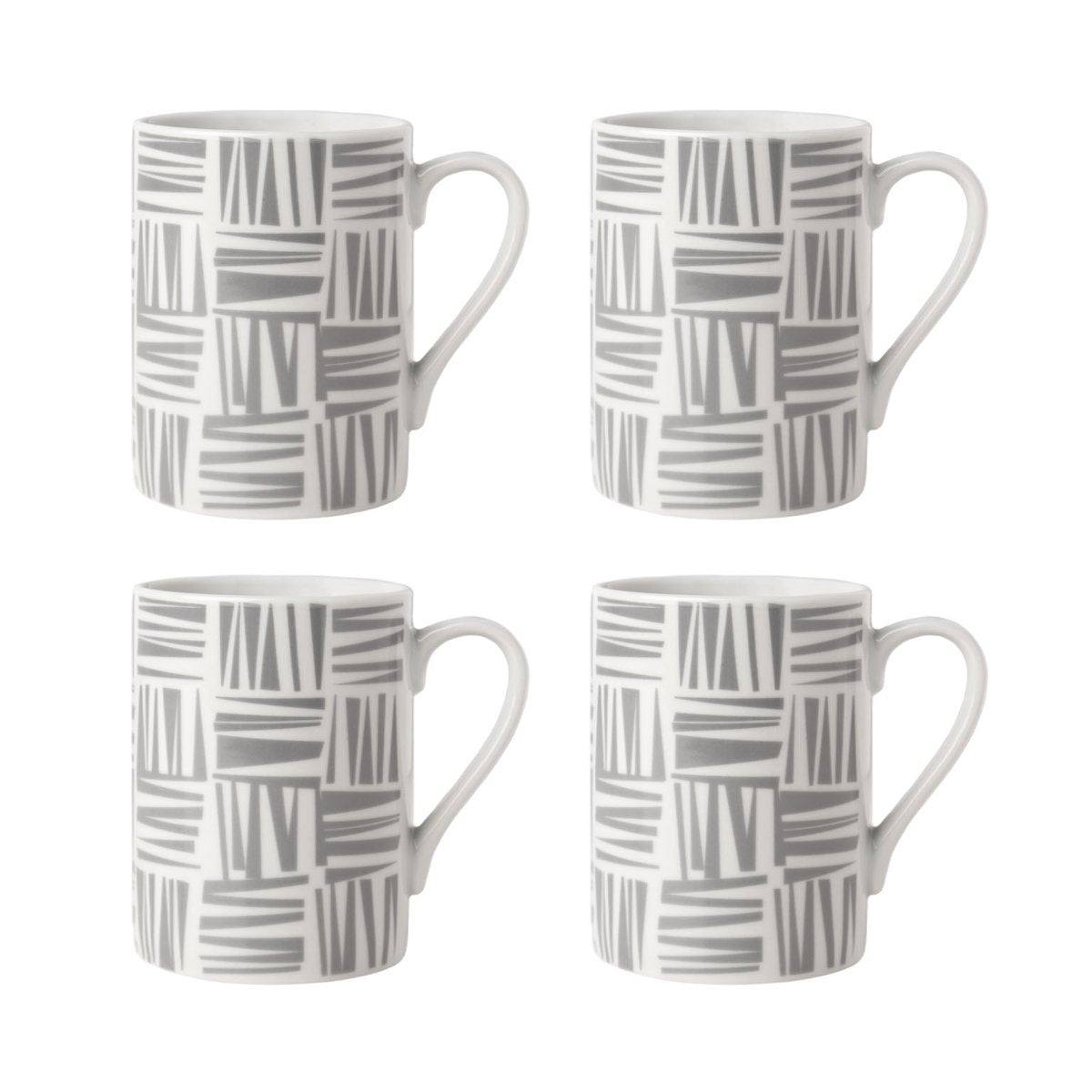 Brooklyn Set of 4 Grey Mugs Dining Sabichi Homewares Ltd Grey