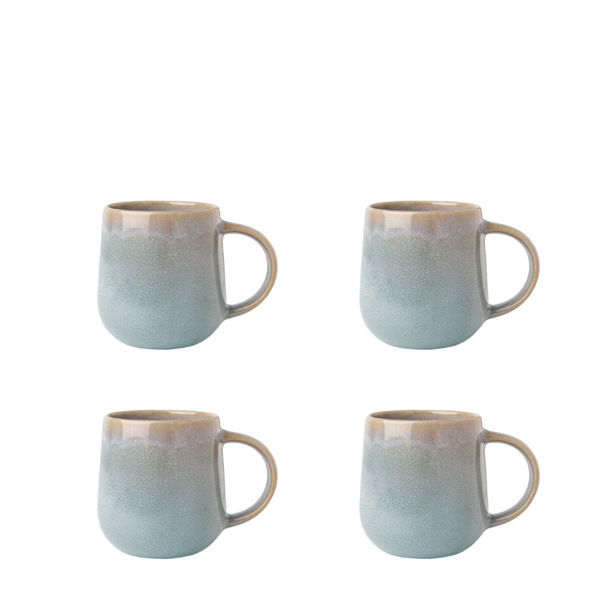 Reactive Glaze Grey 4pc Mug Set Dining Sabichi Homewares Ltd