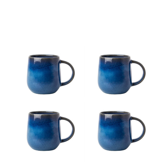 Reactive Glaze Blue 4pc Mug Set Kitchen & Dining Sabichi Homewares Ltd