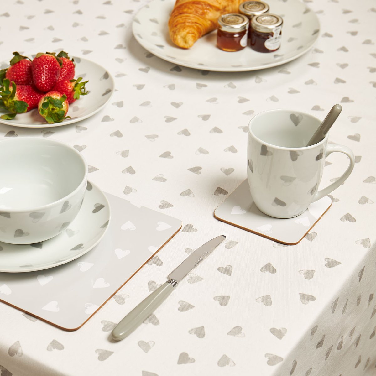 Watercolour Hearts Placemat & Coaster Set