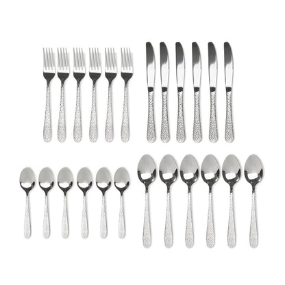 Hammered 24pc Cutlery Set Dining Sabichi Homewares Ltd