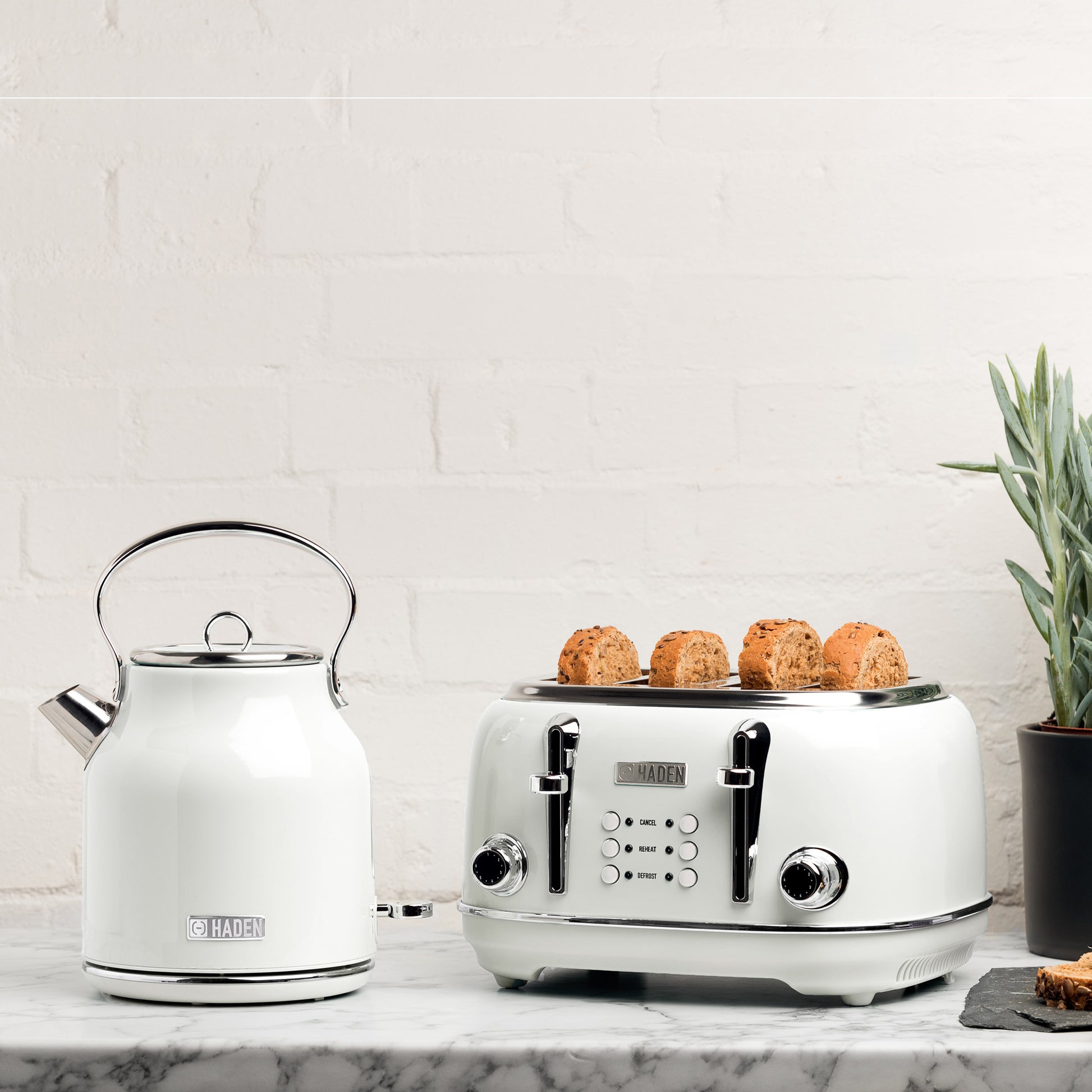 Haden Heritage Ivory 4 Slice Toaster Toasters Haden