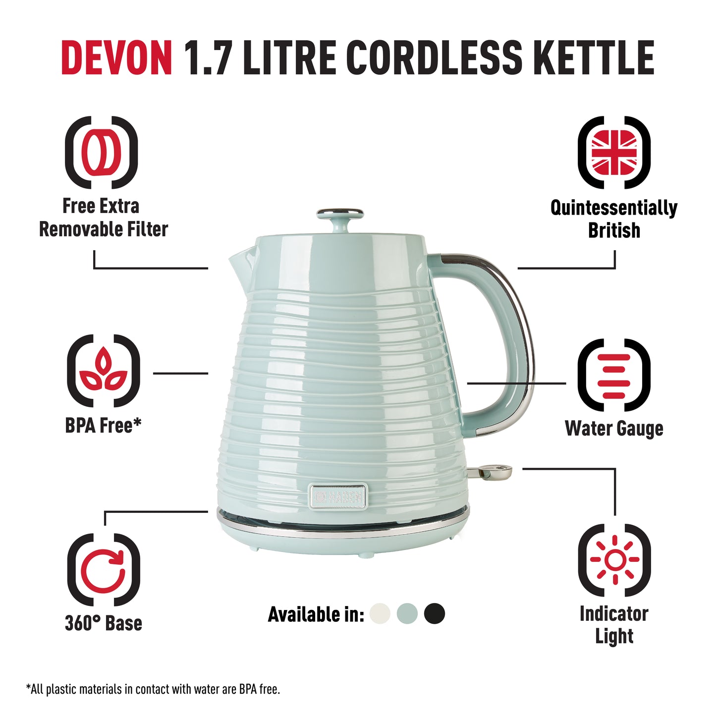 Haden Devon Eucalyptus Kettle Electric Kettles Haden