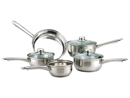 5pc Essential Stainless Steel Cookware Set Kitchen Sabichi Homewares Ltd 14/16/18/20/24cm Silver