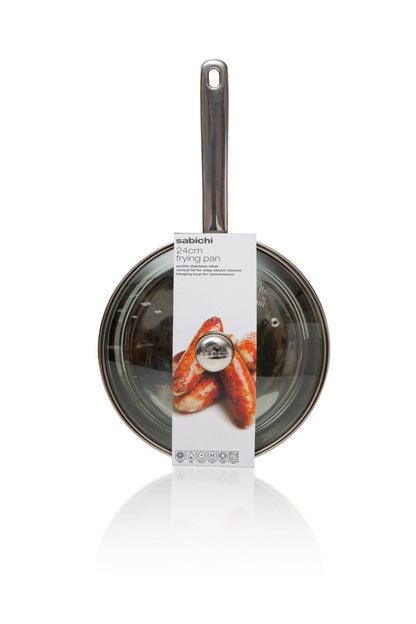 24cm Essential Stainless Steel Frying Pan Kitchen Sabichi Homewares Ltd