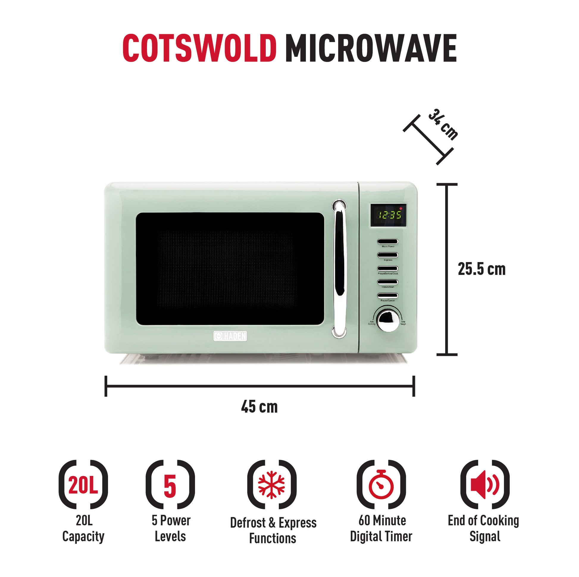 Haden Cotswold Sage Microwave Microwave Ovens Haden