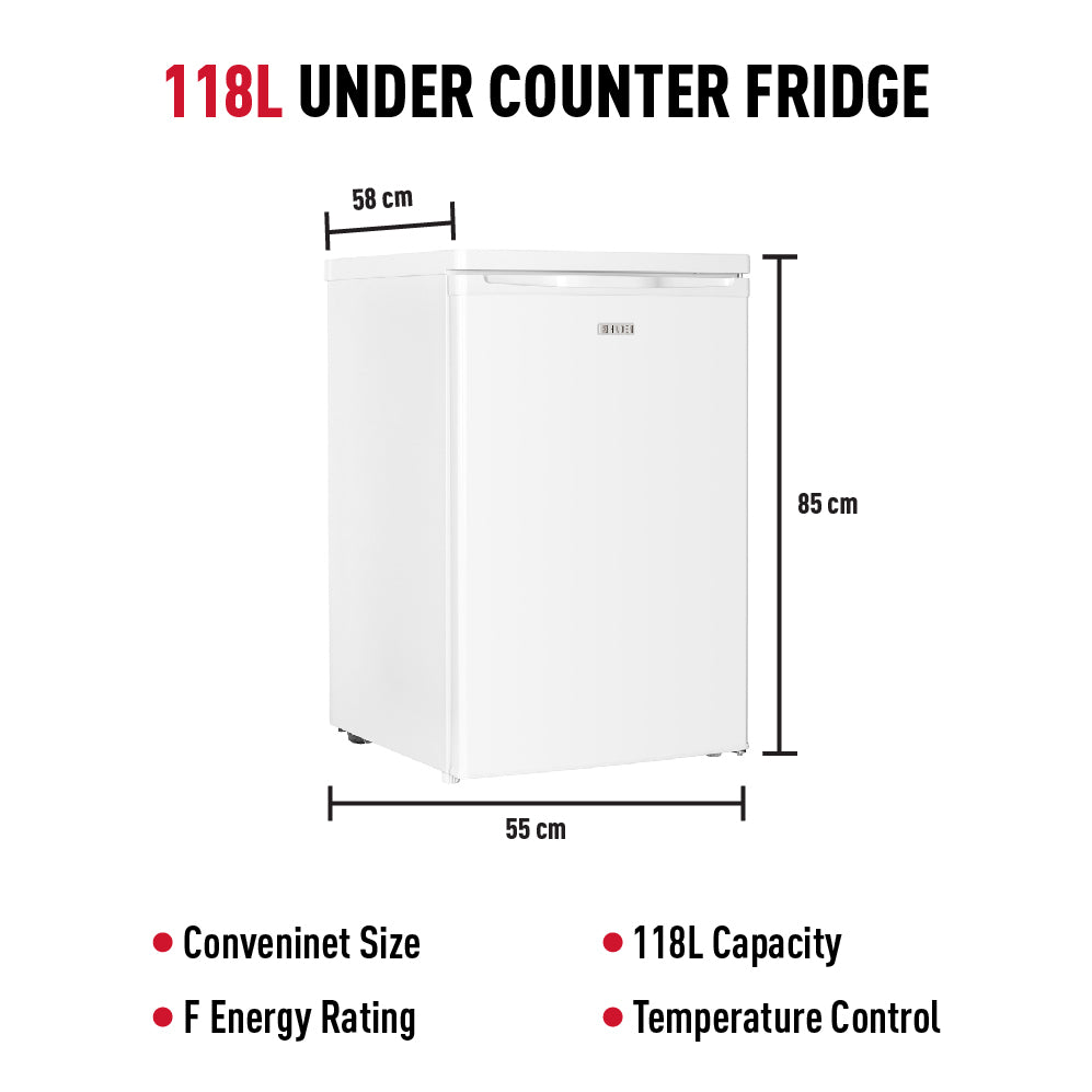 Haden White HR111W 55cm Under Counter Fridge With 4 Star Ice Box Refrigerators Haden