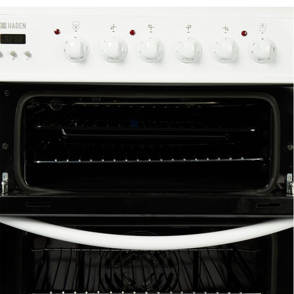 Haden White HE60DOPW 60cm Double Oven With Ceramic Hob electric cooker Haden