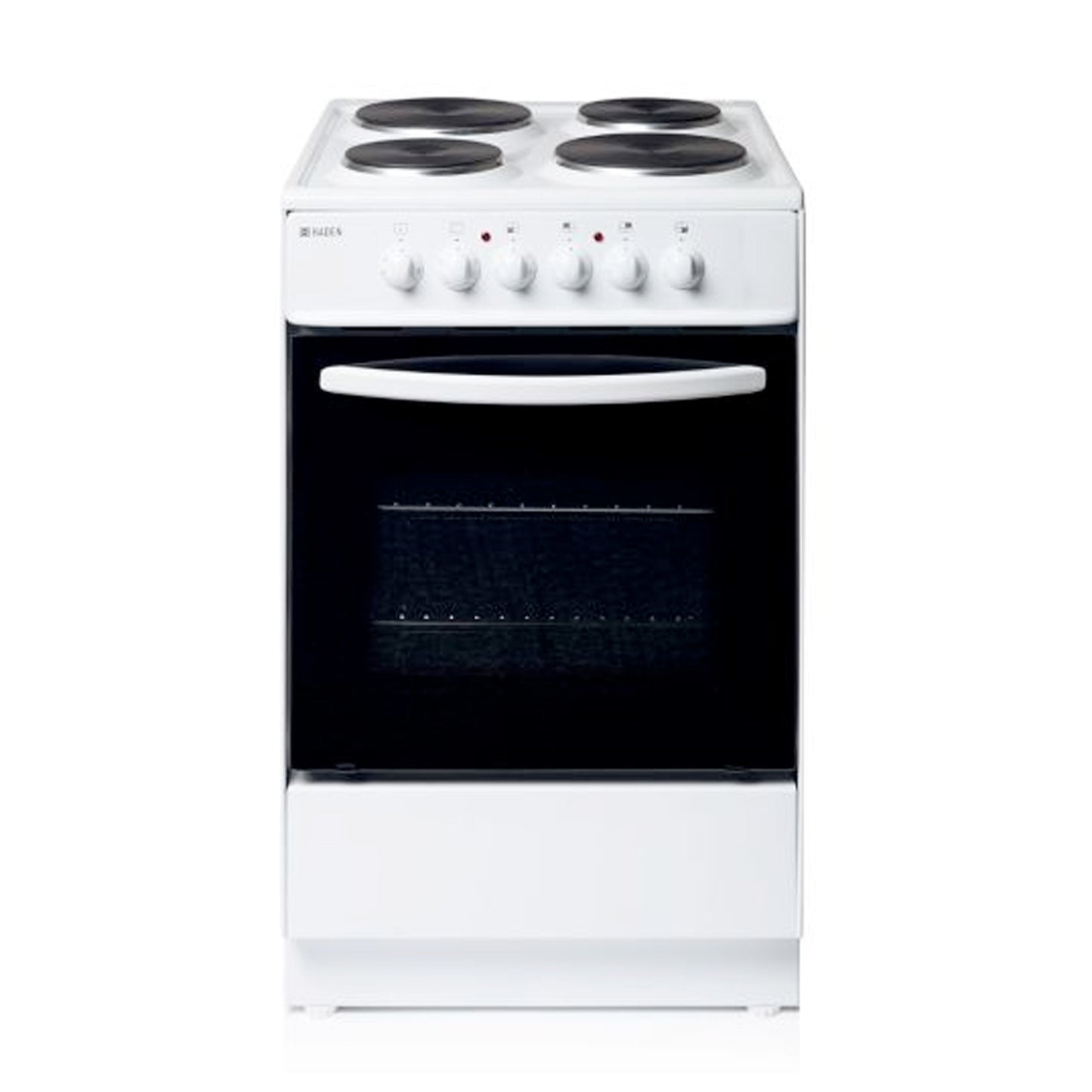 Haden White HES60W 60cm 64-litre Electric Cooker with Solid Plate Hob
