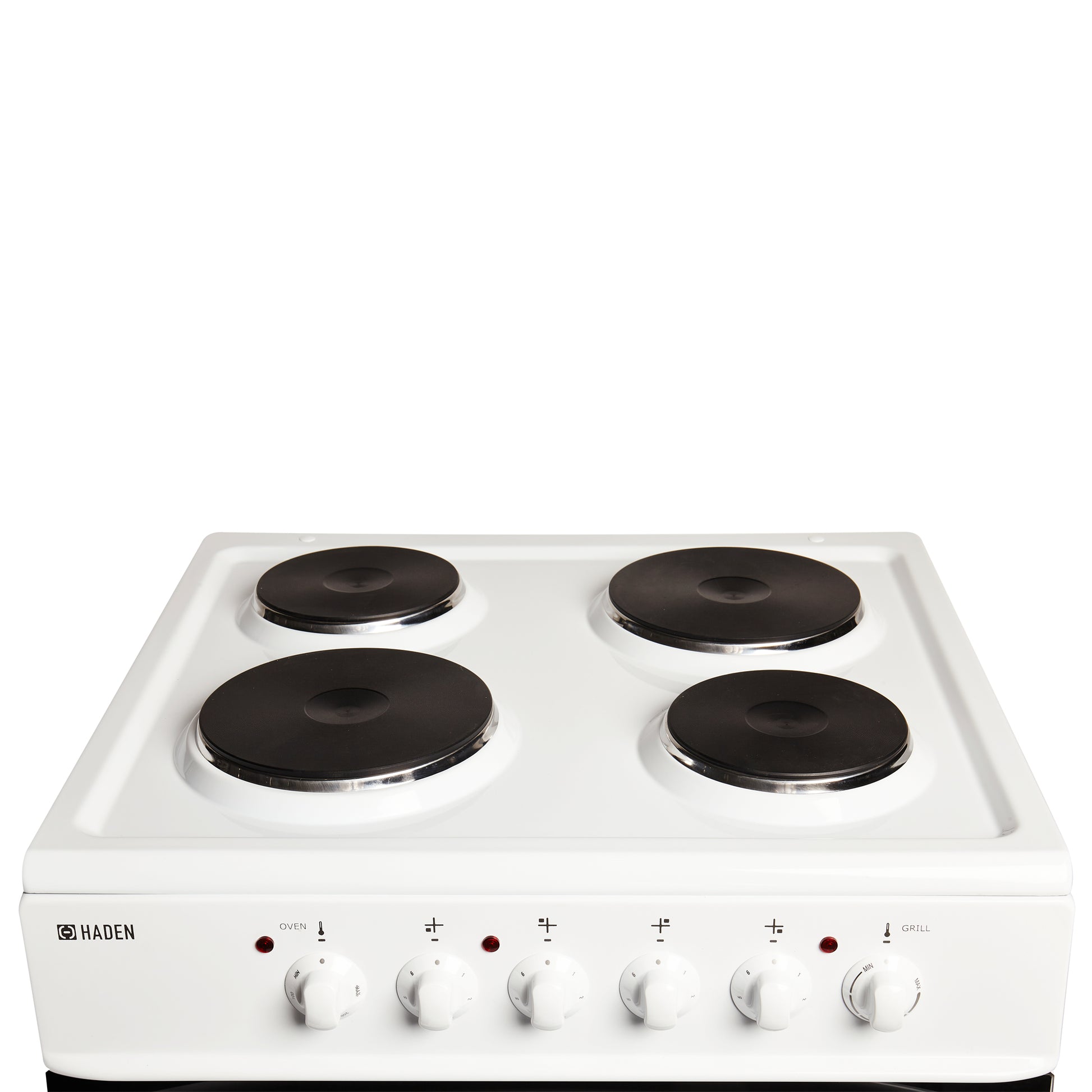 Haden White HEST60W 60cm Twin Cavity Electric Cooker With Solid Plate Hob electric cooker Haden