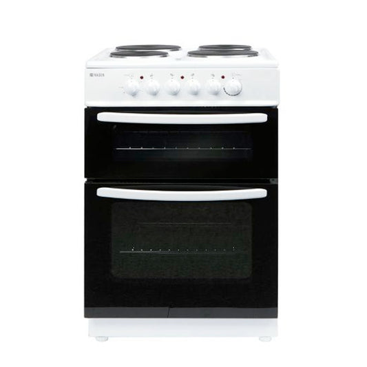 Haden White HEST60W 60cm Twin Cavity Electric Cooker With Solid Plate Hob