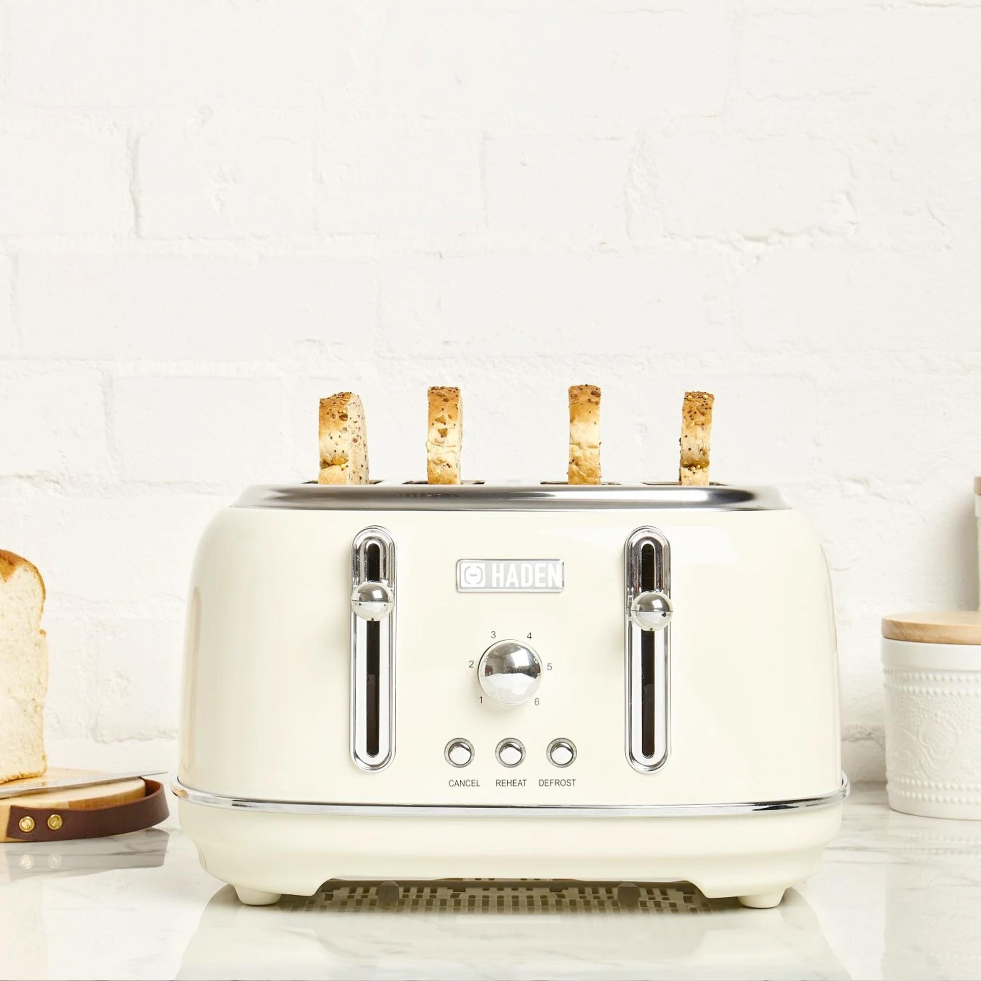 Haden Highclere Cream 4 Slice Toaster Toasters Haden