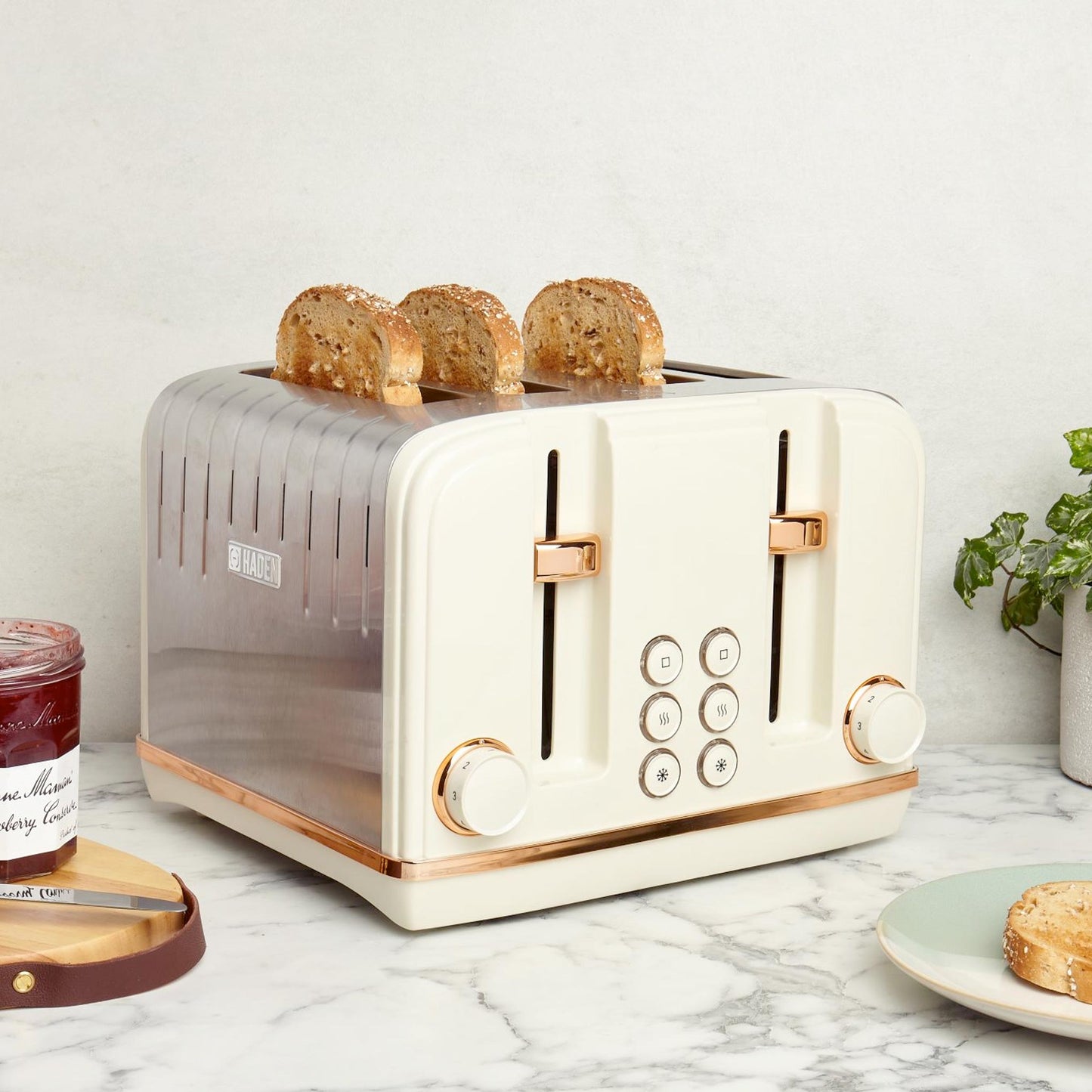 Haden Salcombe Cream and Copper 4 Slice Toaster