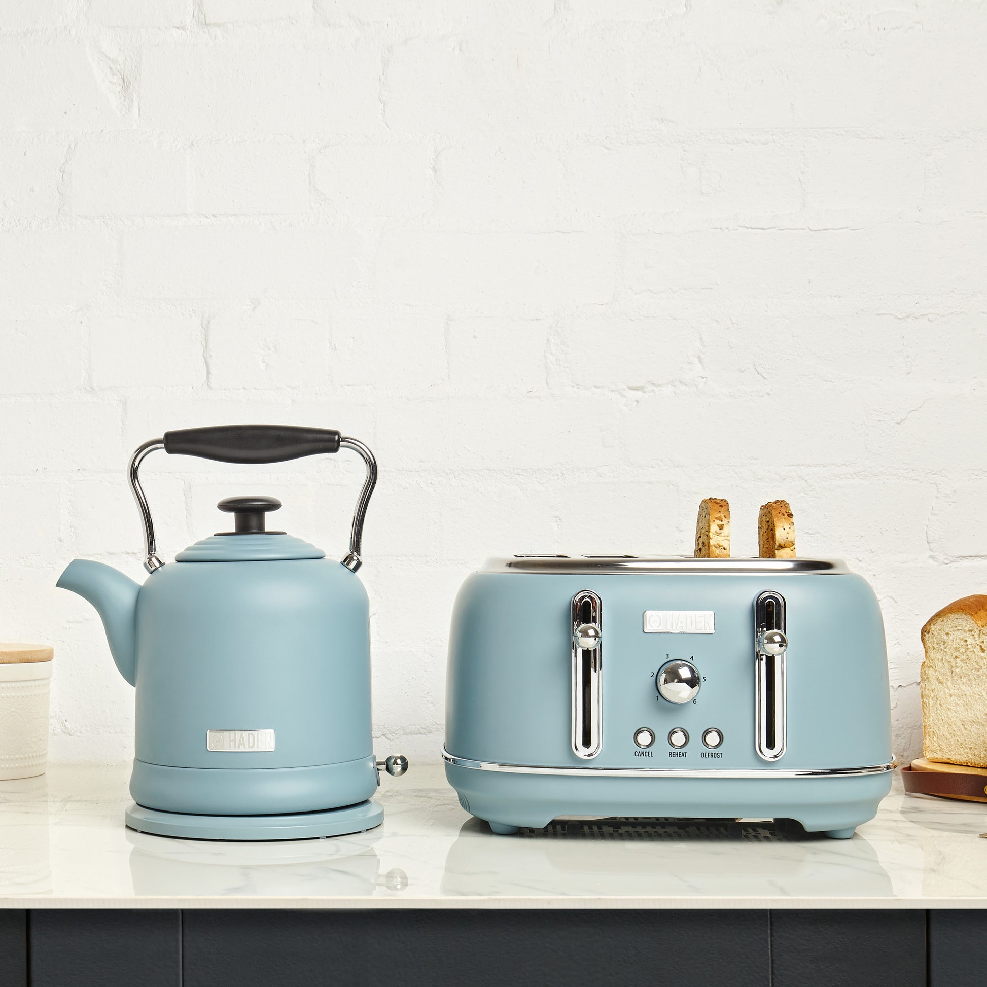 Haden Highclere Poole Blue 4 Slice Toaster Toasters Haden