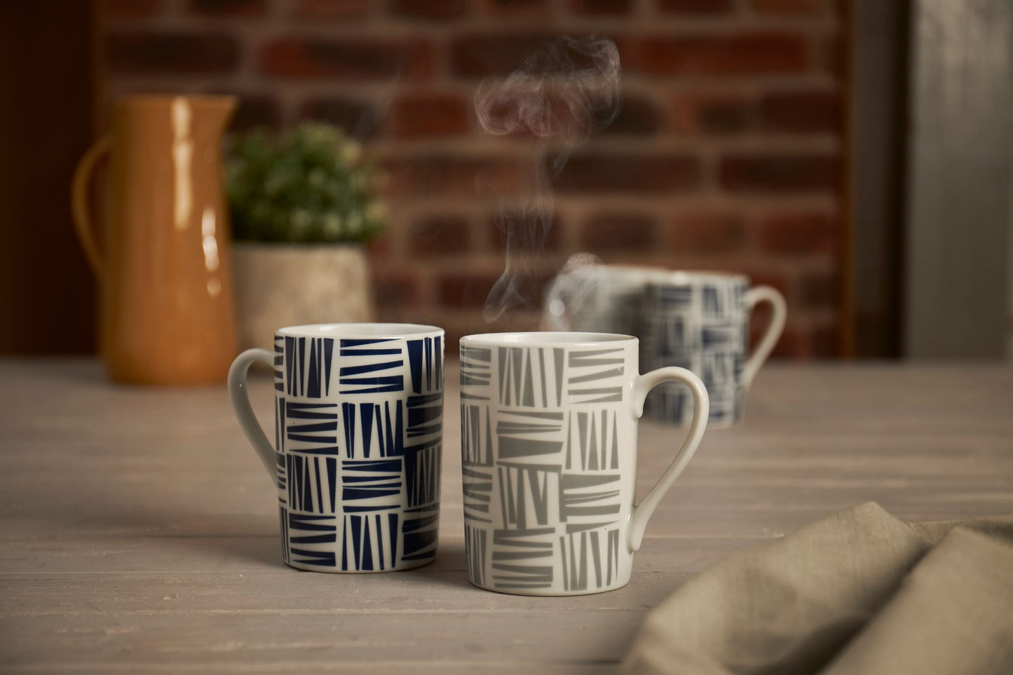 Brooklyn Navy Blue Set of 4 Mugs