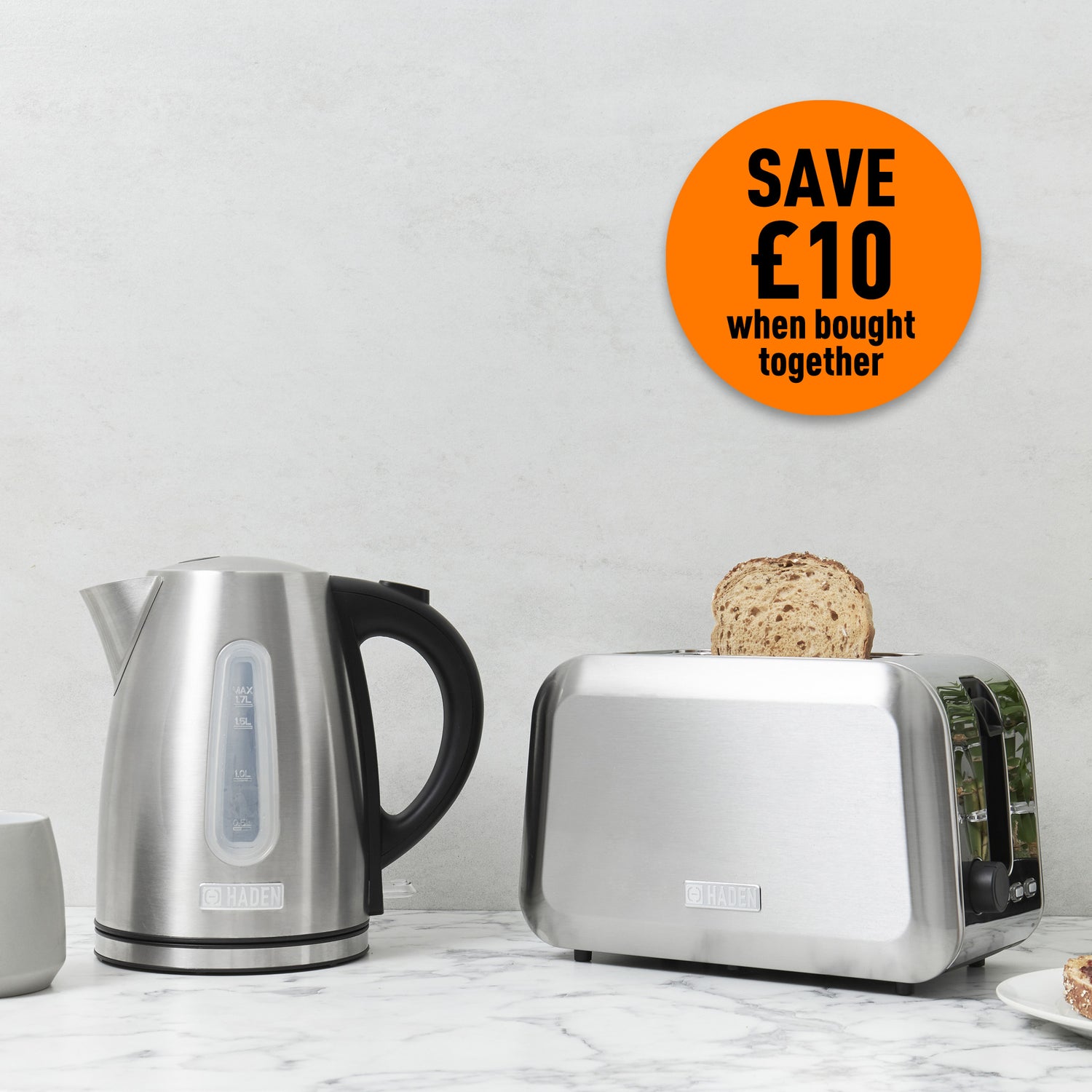 Brushed steel clearance toaster and kettle