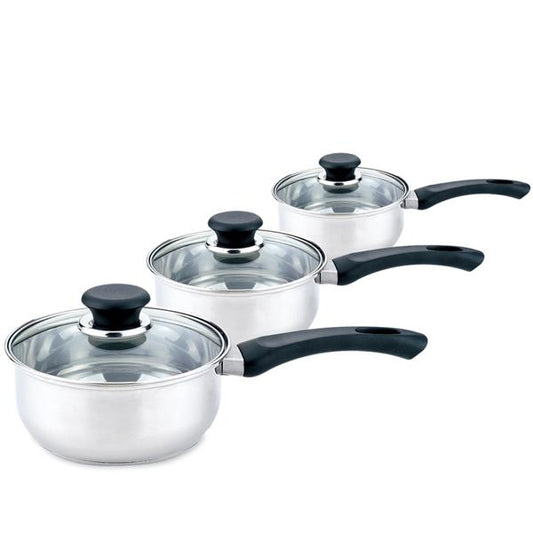 3pc Day To Day Saucepan Set Kitchen Sabichi Homewares Ltd 14/16/18cm Silver