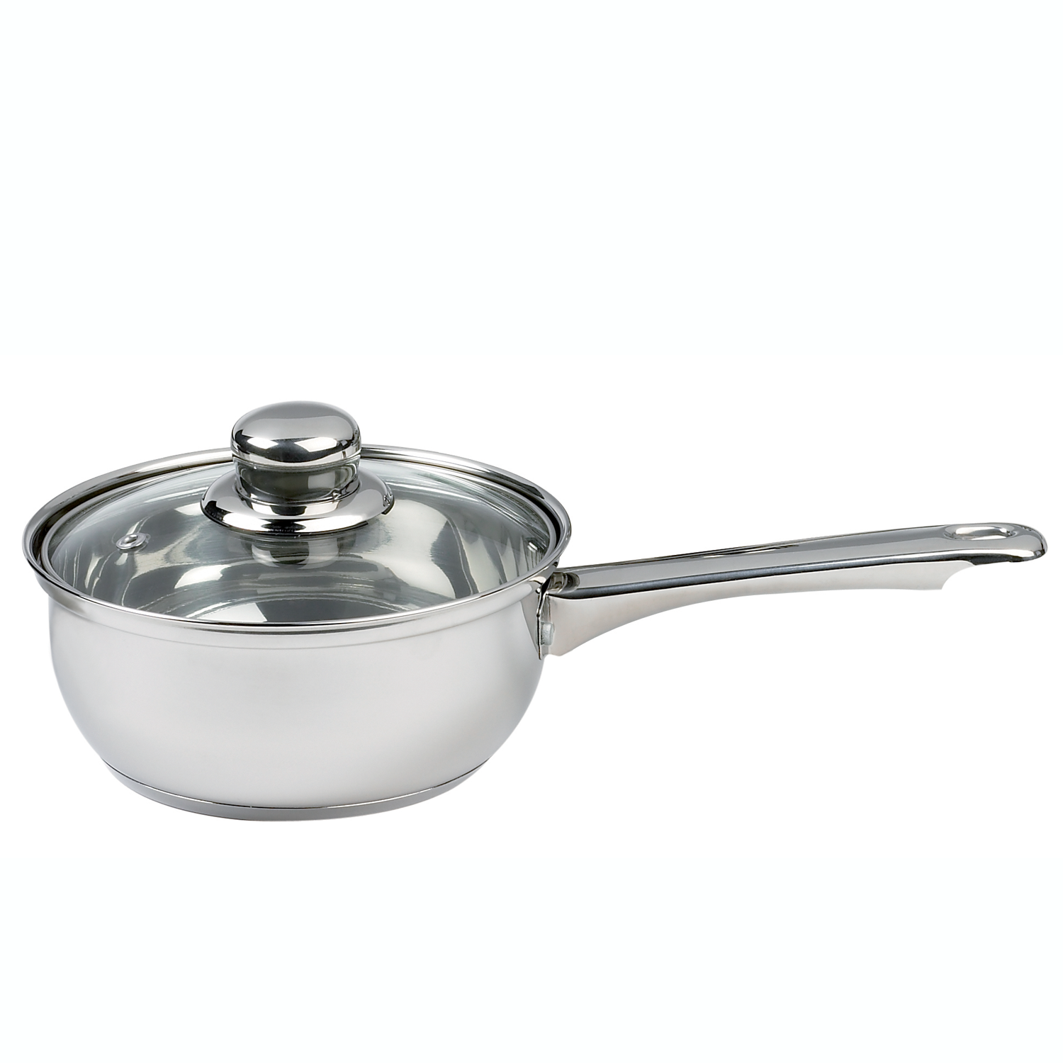 18cm Essential Saucepan With Glass Lid Kitchen Sabichi Homewares Ltd 18cm Silver