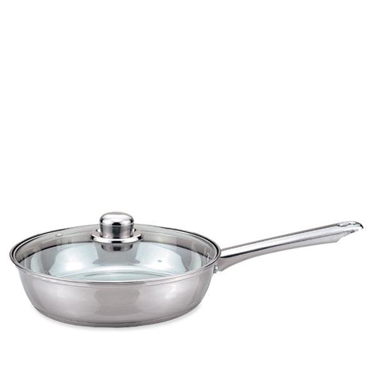 24cm Essential Stainless Steel Frying Pan Kitchen Sabichi Homewares Ltd 24cm Silver